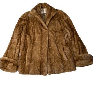 Vintage 1950s 50s Mink Fur Coat Fashion Hollywood Soft
